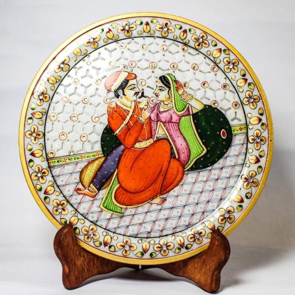 Marble Round Plate With Jali 9 Inch44