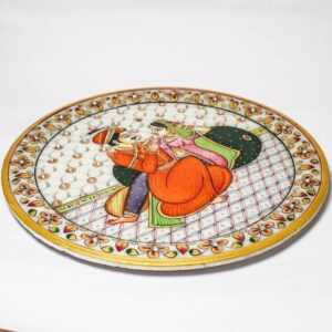Marble Round Plate With Jali 9 Inch