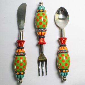 Cutlery Wood and steel 3 pcs set22