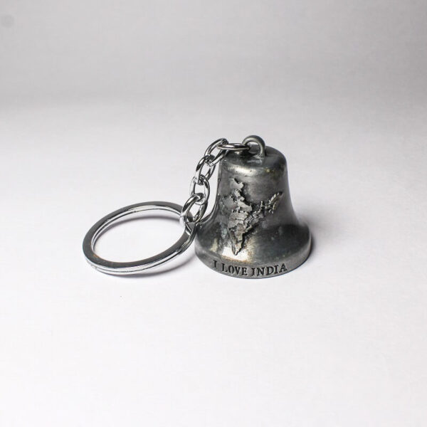 Metal Bell-Shaped Keychain with Taj Mahal and ‘I Love India’33