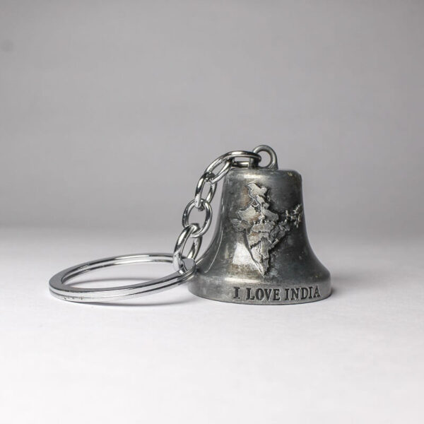 Metal Bell-Shaped Keychain with Taj Mahal and ‘I Love India’11