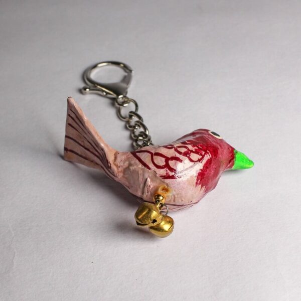 Hand-Painted Bird Bag Charm Keychain