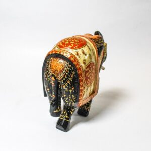 Hand-Painted Wooden Elephant with Bone Drape22