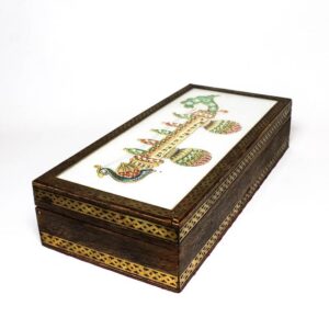 Wooden Box with Hand-Painted Marble Tile33