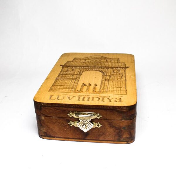 wooden Box with Engraved India Gate00