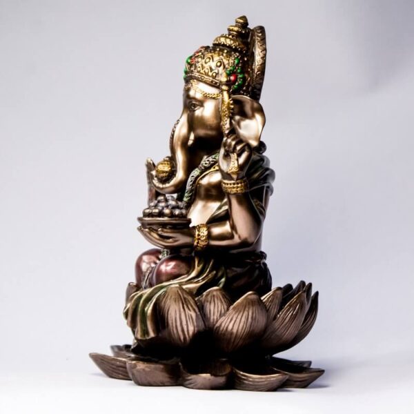 Bonded Brown Ganesh sitting on lotus88