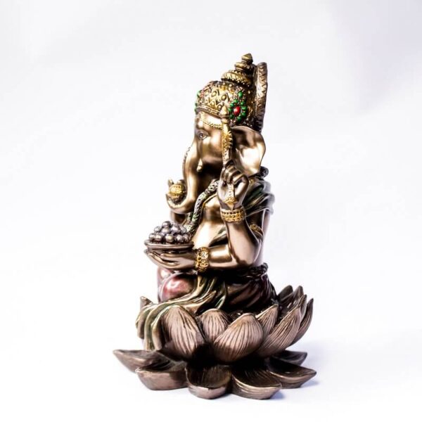 Bonded Brown Ganesh sitting on lotus77