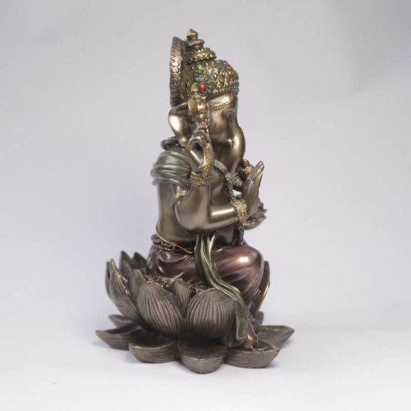 Bonded Brown Ganesh sitting on lotus66