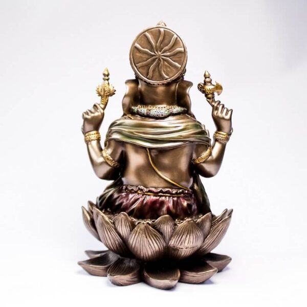 Bonded Brown Ganesh sitting on lotus55