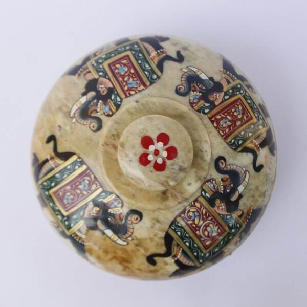 Soap Stone Hand Painted Banarasi dom box 4 re