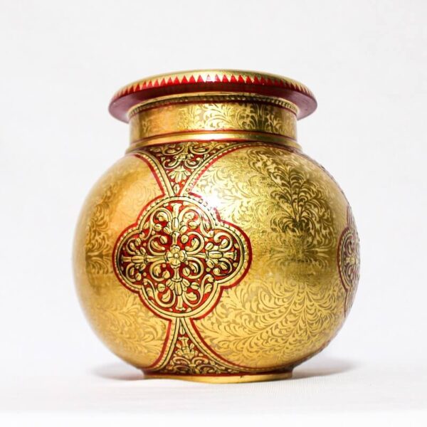 Marble Matka with Real Gold Work7