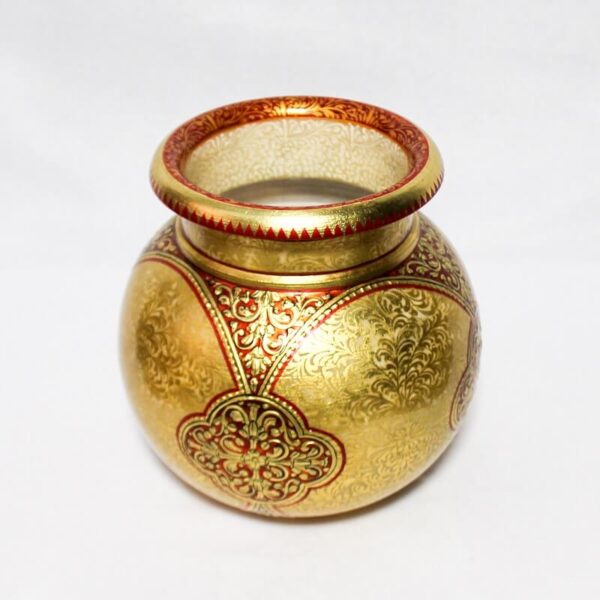 Marble Matka with Real Gold Work6