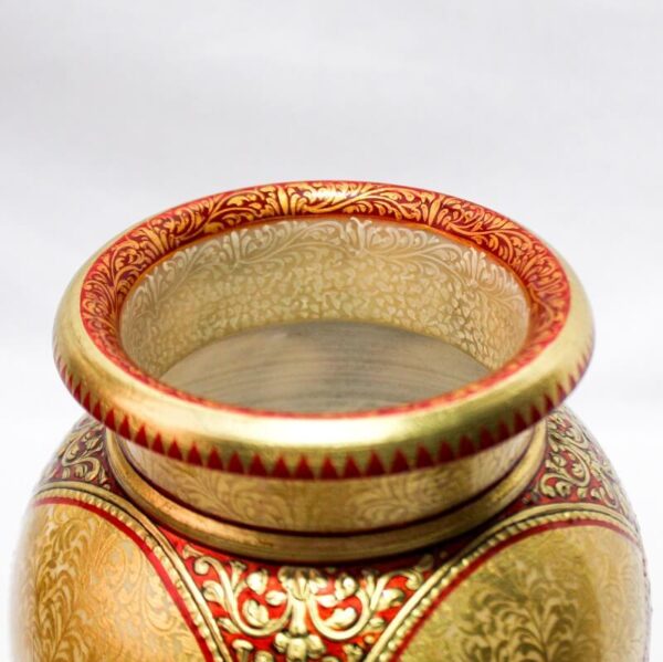 Marble Matka with Real Gold Work4