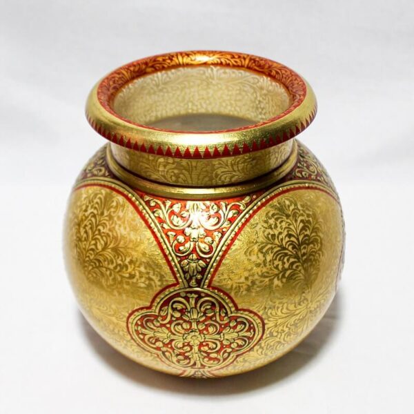 Marble Matka with Real Gold Work1