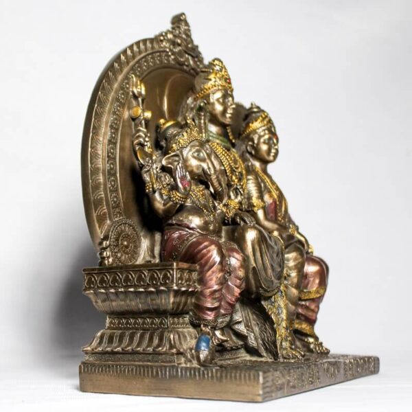 Bonded Bronze Shiv Family with Ganesh and Mushak