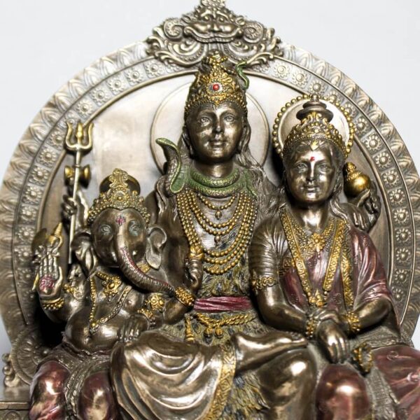 Bonded Bronze Shiv Family with Ganesh and Mushak2