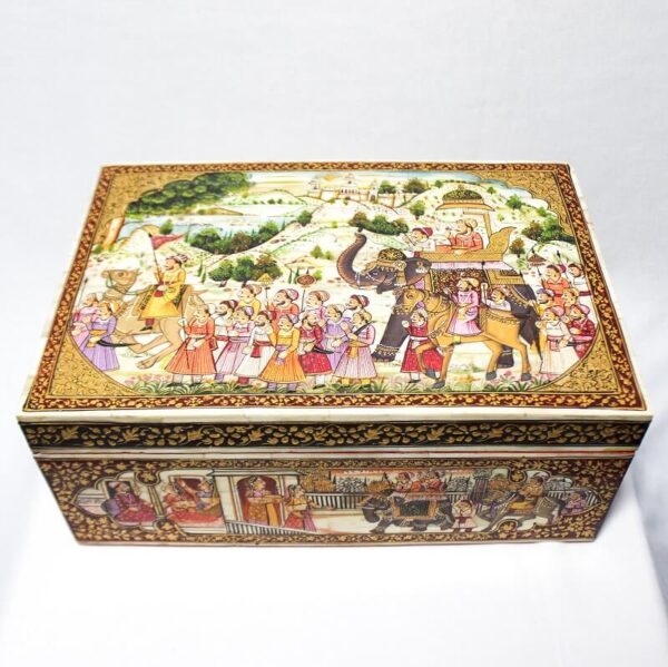 Miniature Hand-Painted Bone Box – Mughal Era historical