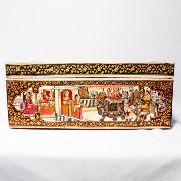 Miniature Hand-Painted Bone Box – Mughal Era6