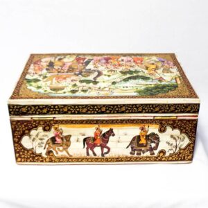 Miniature Hand-Painted Bone Box – Mughal Era