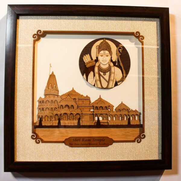 3D Wood Art Picture Frame - Shri Ram Temple1