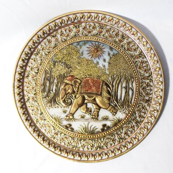 Marble Plate with Raised & Detailed Hand Painting animals crafts3