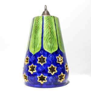 Blue Pottery Lantern Lamp Shade1