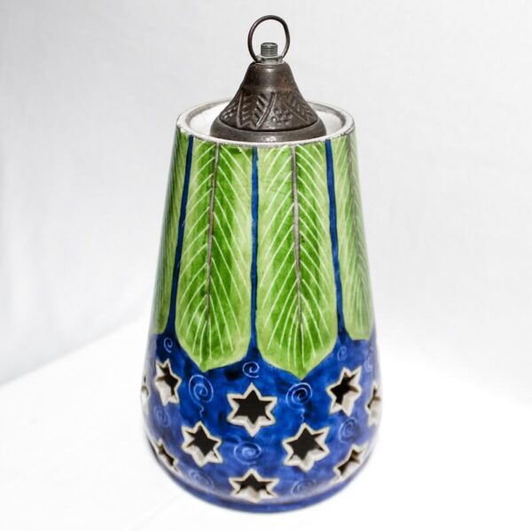 Blue Pottery Lantern Lamp Shade to lighten up