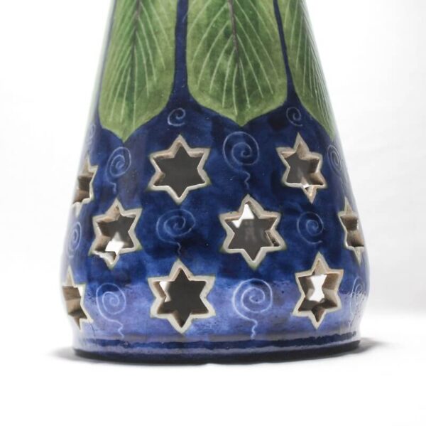 Blue Pottery Lantern Lamp Shade2